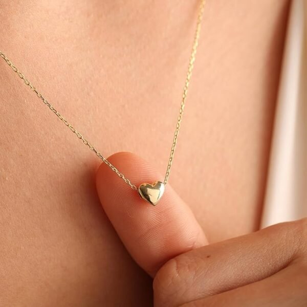 Gold Heart Necklace for Women Girls - 18K Gold Plated Heart Pendant Necklaces Simple Gold Necklace Jewelry for Women Teen Girls Trendy Gifts - Image 2