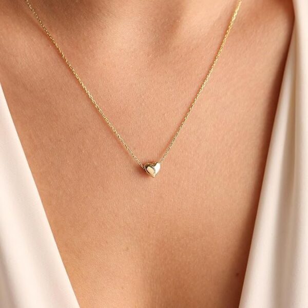 Gold Heart Necklace for Women Girls - 18K Gold Plated Heart Pendant Necklaces Simple Gold Necklace Jewelry for Women Teen Girls Trendy Gifts - Image 3