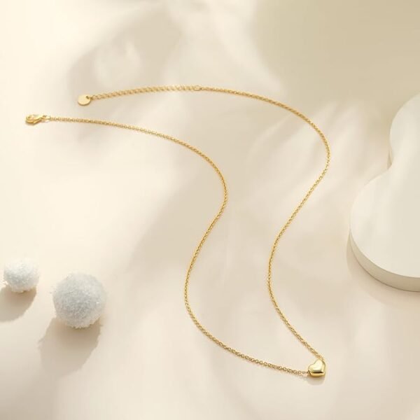 Gold Heart Necklace for Women Girls - 18K Gold Plated Heart Pendant Necklaces Simple Gold Necklace Jewelry for Women Teen Girls Trendy Gifts - Image 5