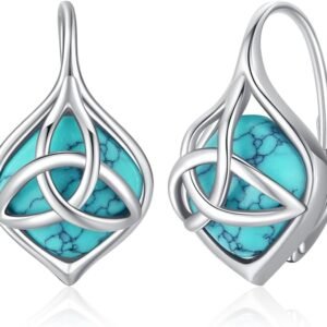 Sterling Silver Earrings and Necklaces for Women, Leverback Dangle Drop Earrings Jewelry
